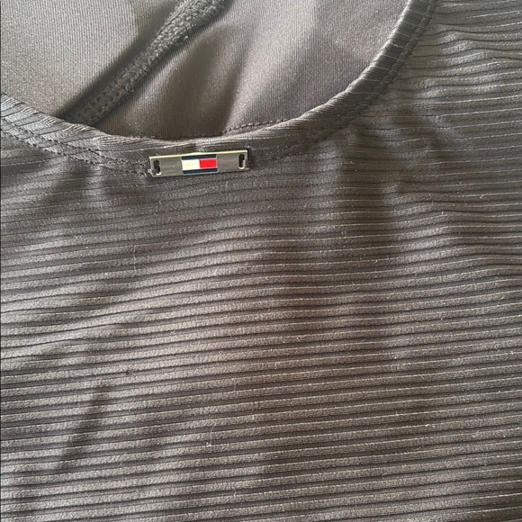 TOMMY HILFIGER Black Ribbed Swimsuit. Size 8 - Picture 5 of 9